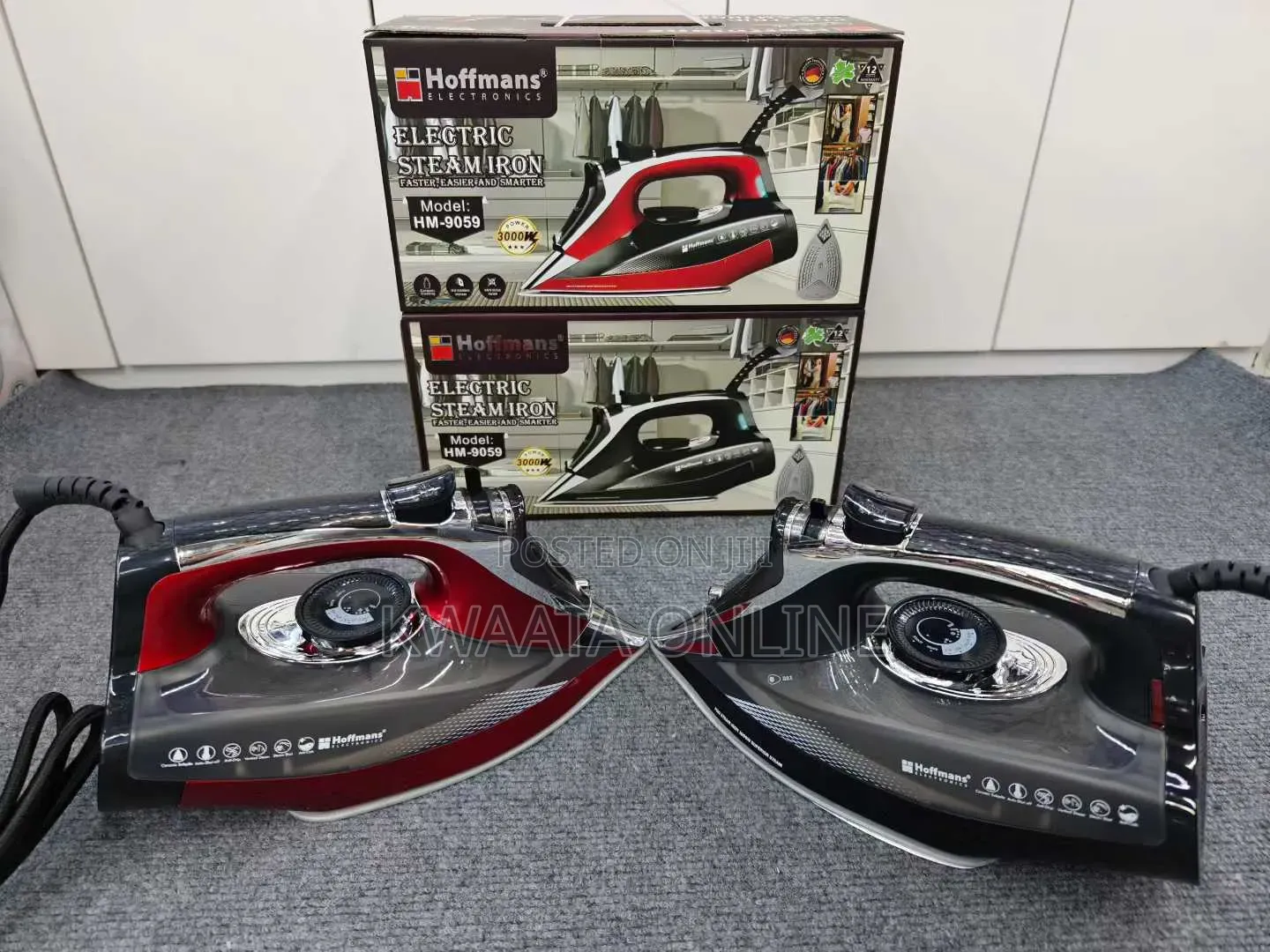 3000w Steam Iron Adjustable Thermostat Burst Vertical Steam Hm-9059