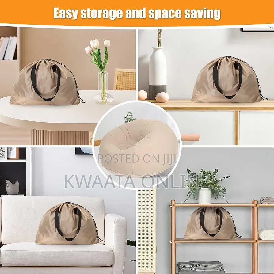 Inflatable Chair With Air Pump, Flocked PVC Blow Up Couch Chaise Sofa