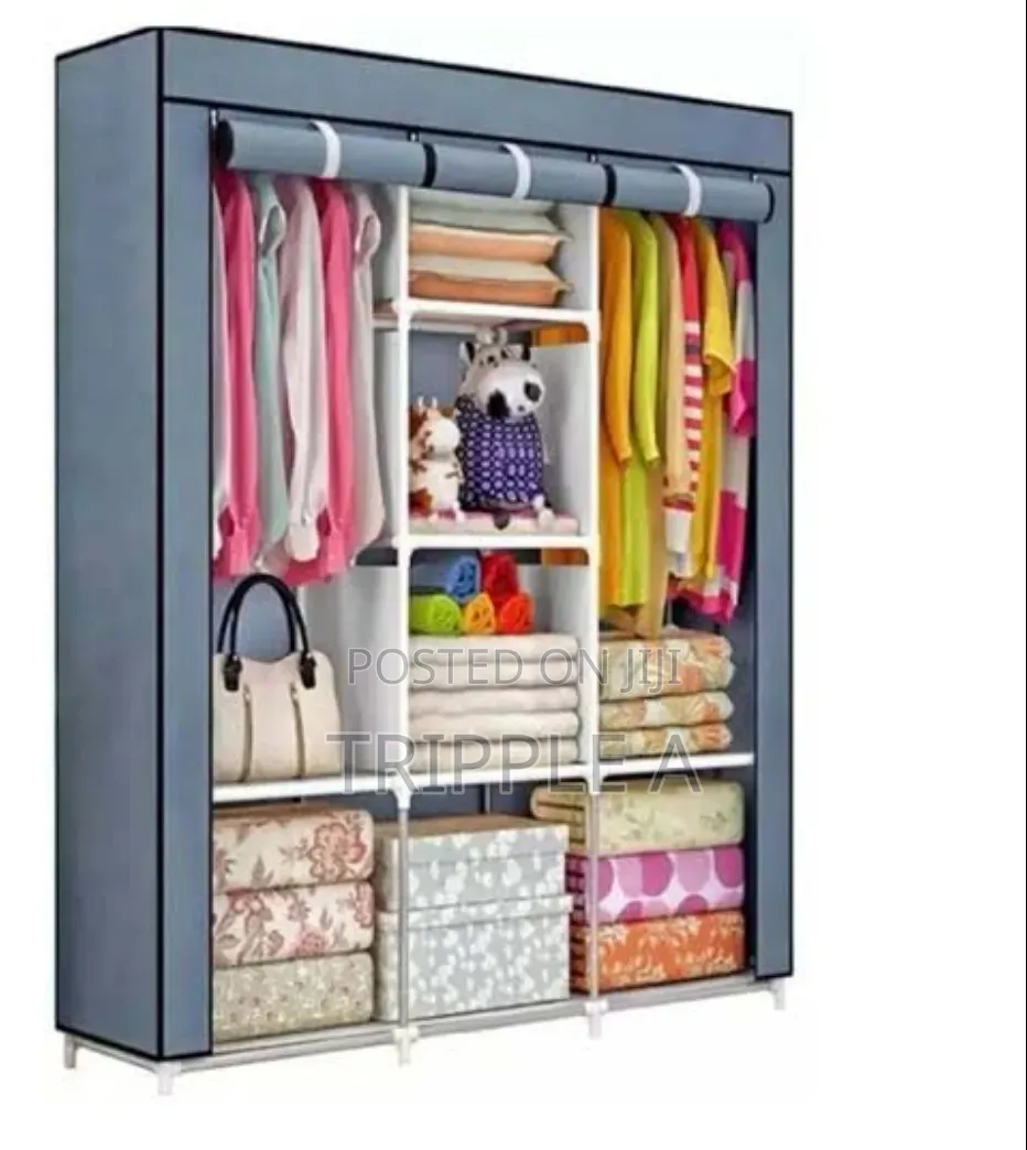 Metallic Frame Wardrobe ( 3 Colums)