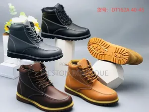 Plain Leather Boots for Men Size 40 to 45