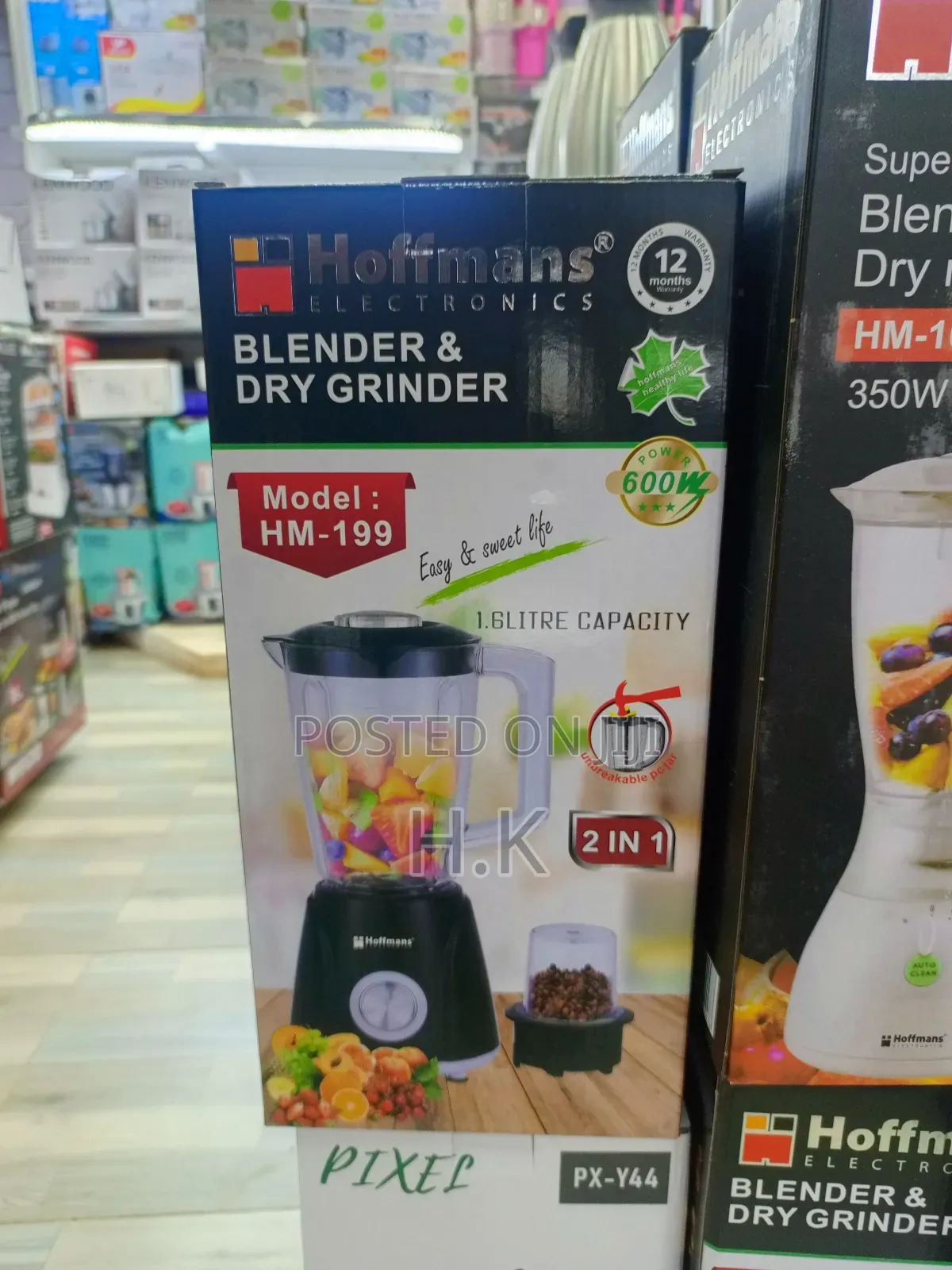 Hoffmans Hm-199 Blender Dry Grinder, a 2-in-1 Kitchen Appliance.