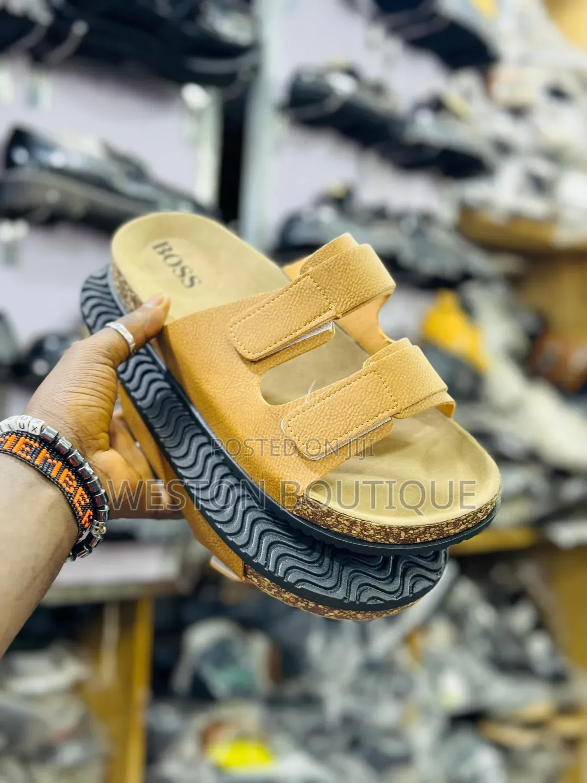 Boss Leather Men's Sandals Size 40 to 45