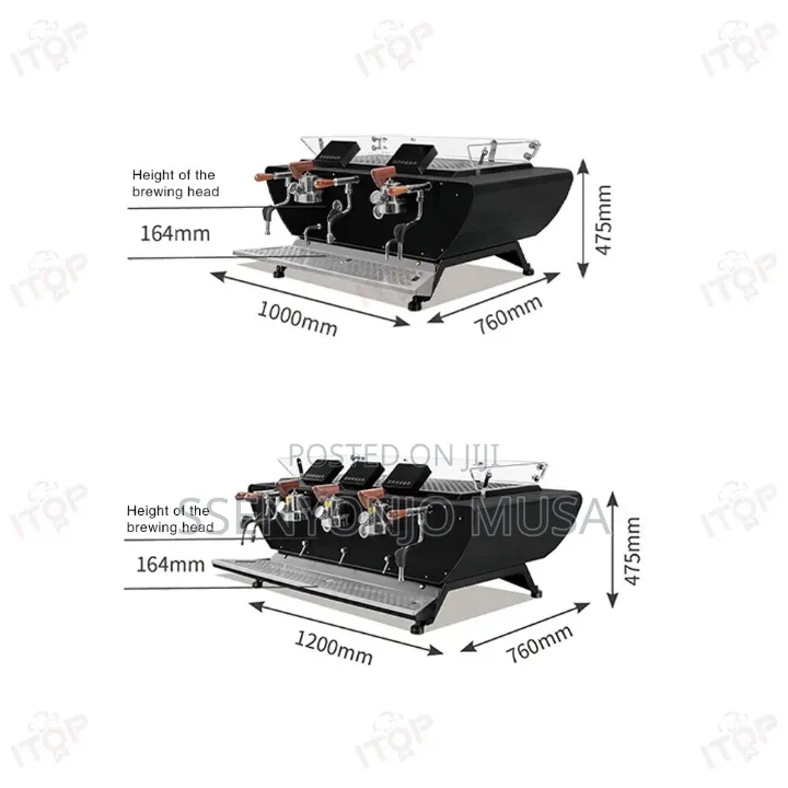 Commercial 2 Head Espresso Coffee Machine – Dual Boiler Semi-Automatic