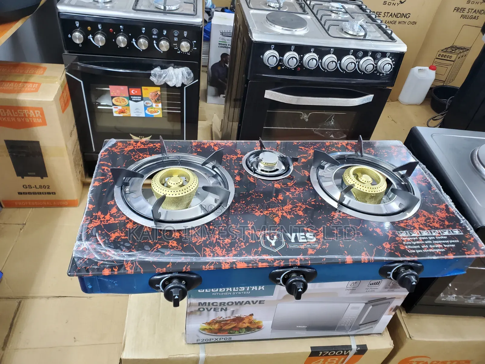Yes 3 Gas Burner Glass