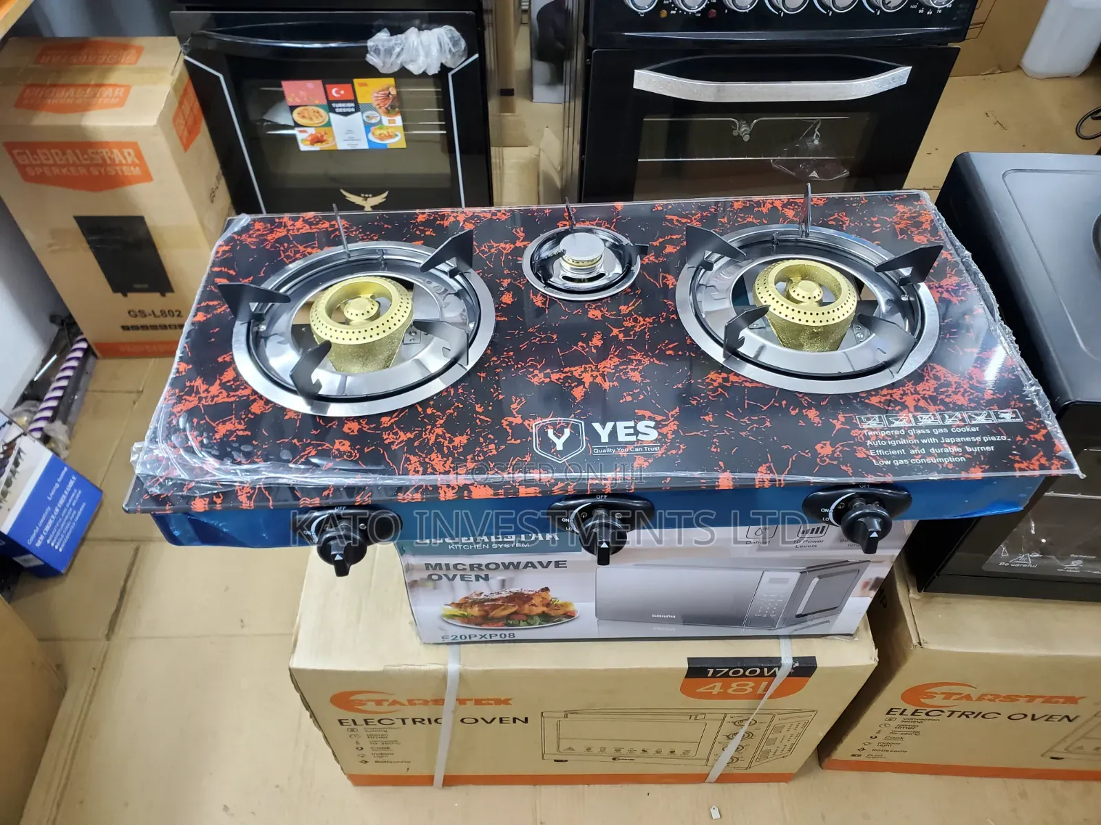 Yes 3 Gas Burner Glass