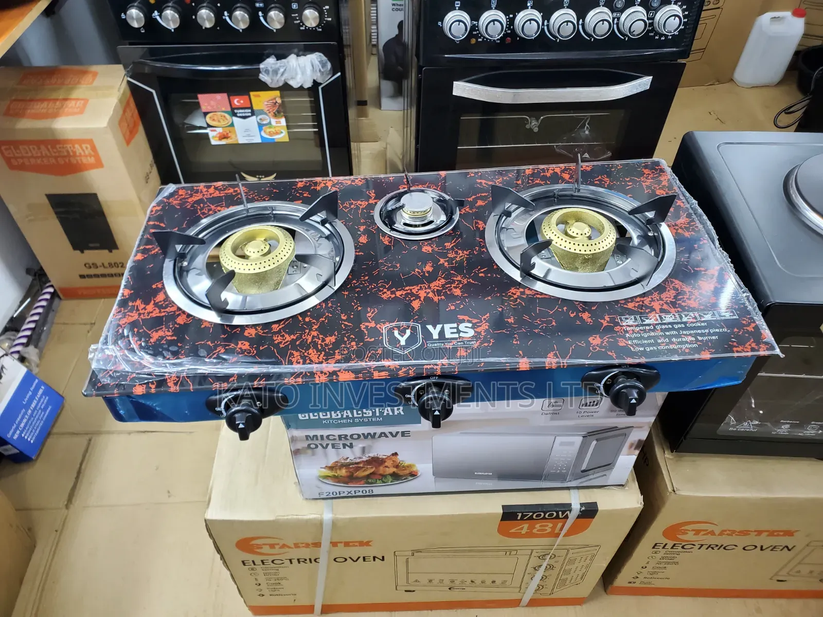 Yes 3 Gas Burner Glass