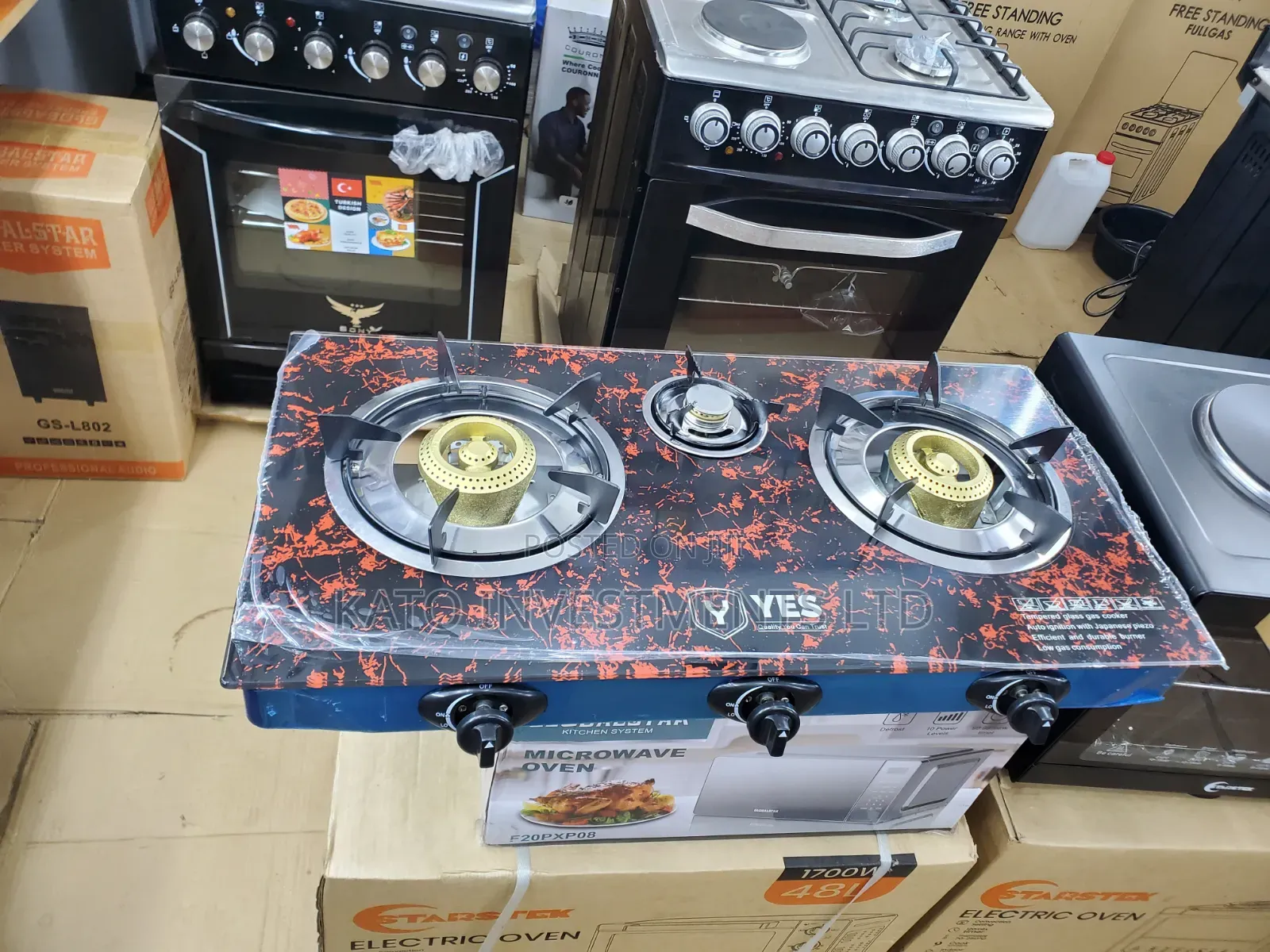 Yes 3 Gas Burner Glass