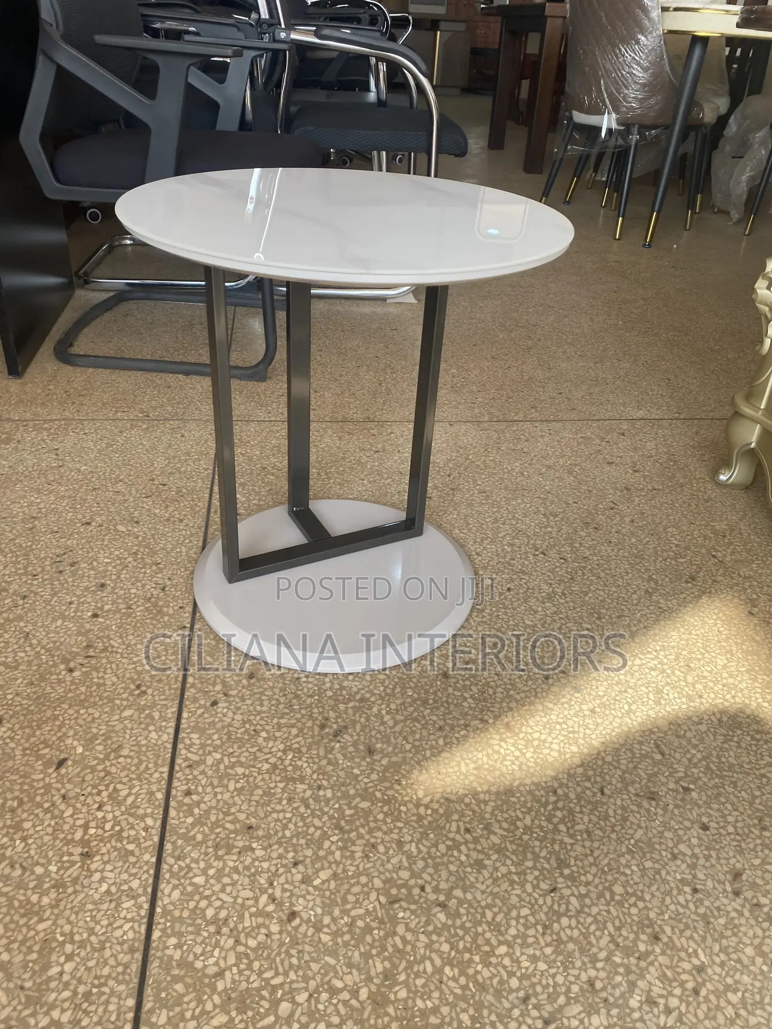 White Oval Centre Table