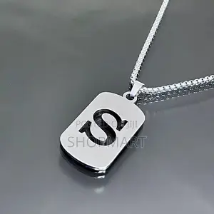 English Alphabet Hollow Pendant Necklace Punk Style Stainless Steel