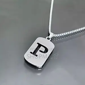 English Alphabet Hollow Pendant Necklace Punk Style Stainless Steel