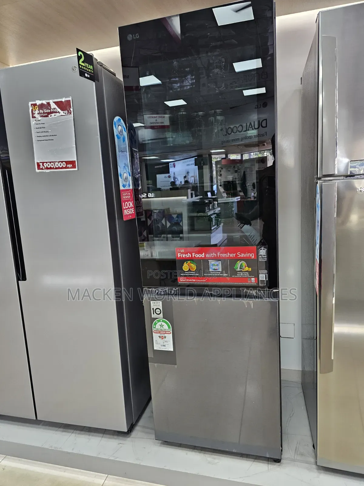 Gc-V459fskw Lg Double Door Fridge With Bottom Freezer Insta View 349l