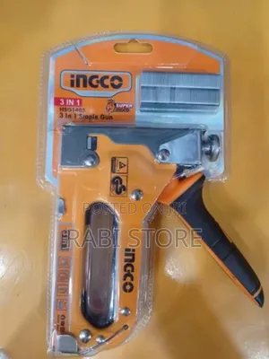 Ingco Staple Gun 2 in 1 Heavy Duty Includes Staples Brad Nails