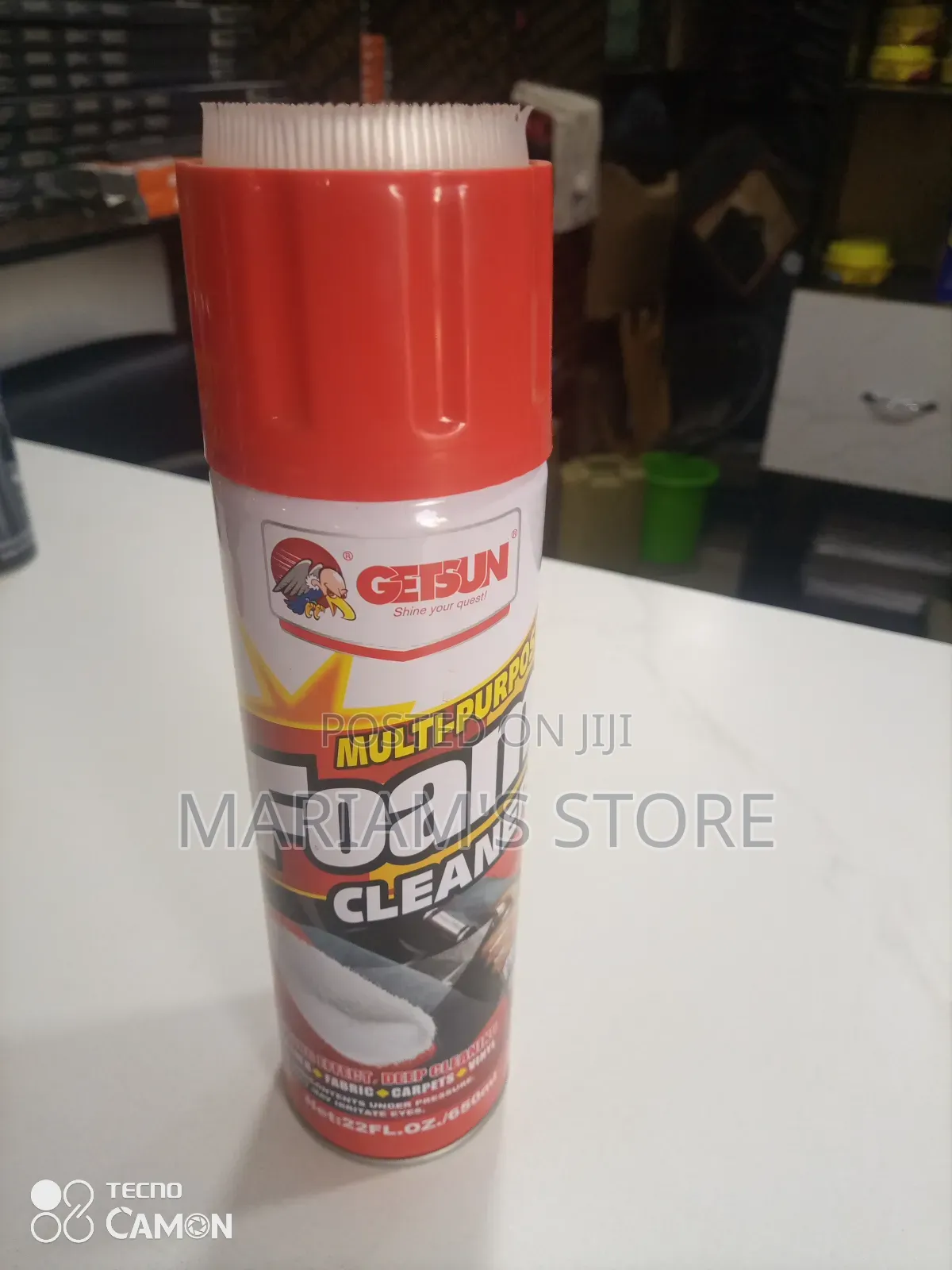 Multi-Purpose Foam Cleaner With Built-in Brush Cap for Deep Cleaning.