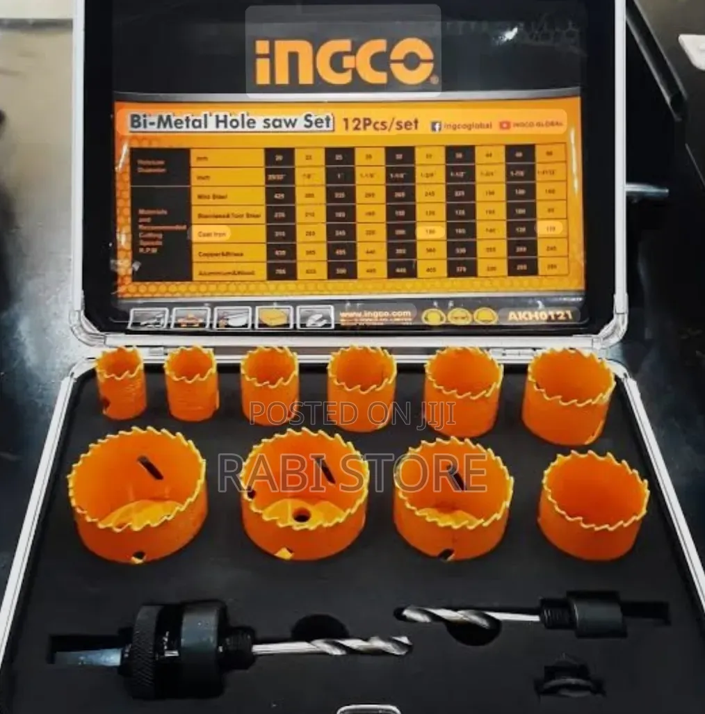 Ingco 12pcs Bi-Metal Hole Saw Set With Case