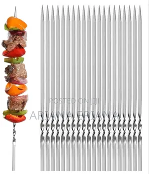 10pcs Flat Stainless Steel Kabob Skewers