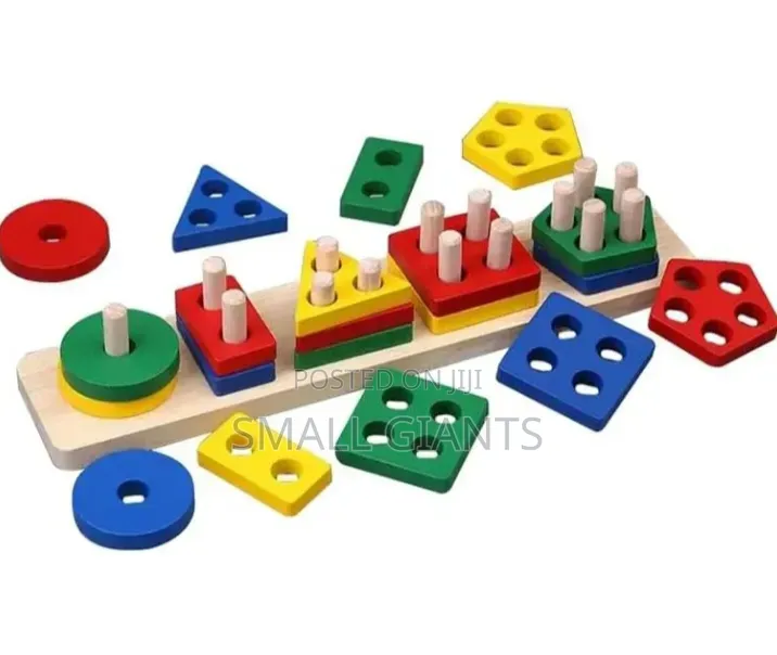 Kids Wooden Shape Sorter and Stacking Toy