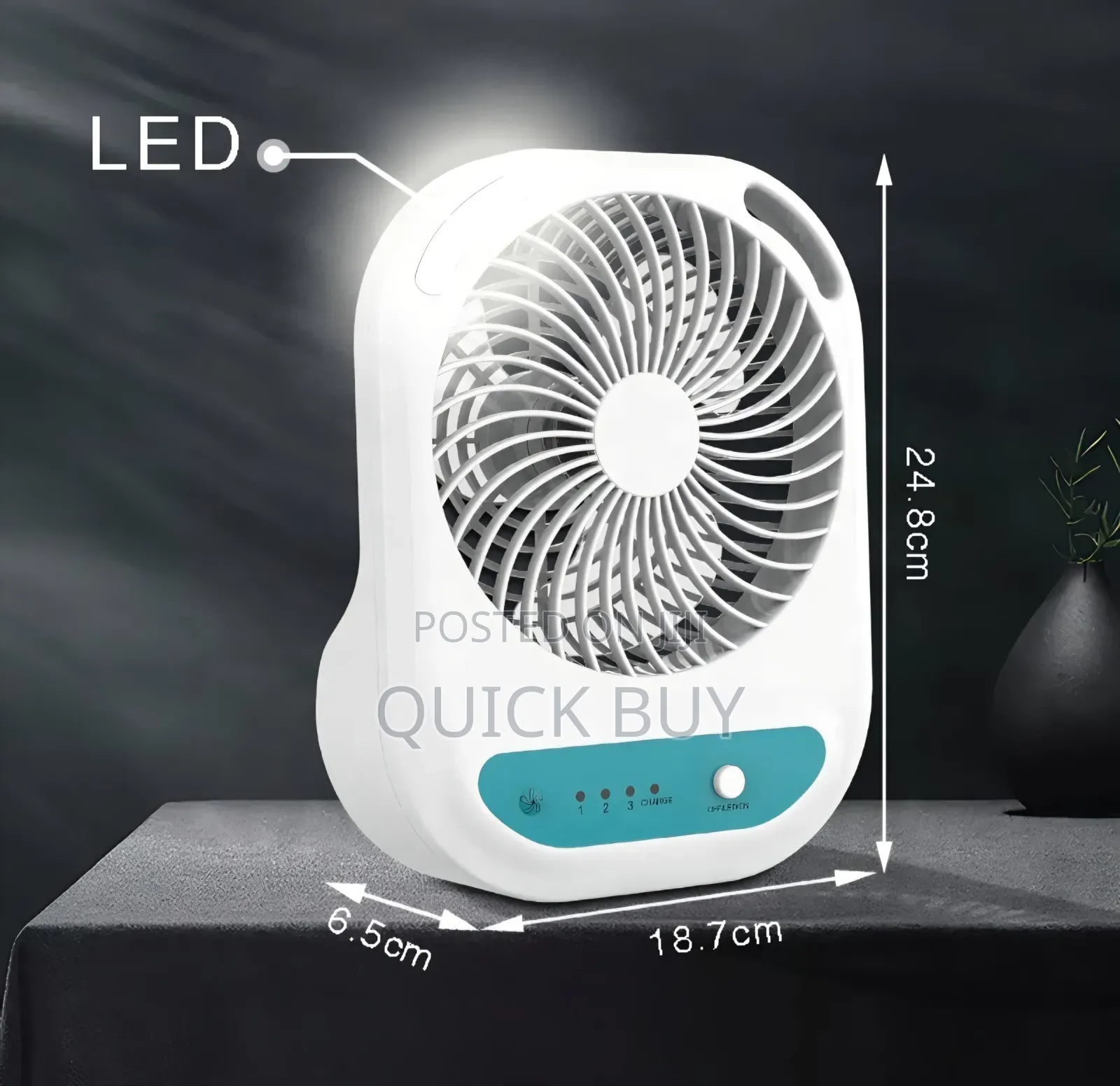 Winning Star St-4052 Rechargeable Table Fan With Led Light