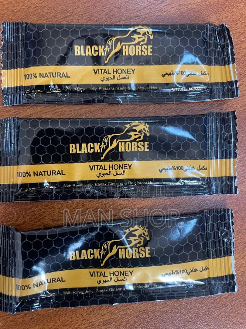 Black Horse Honey. For Man Power. 3 Sachets.
