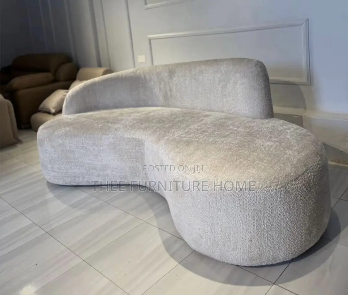 A Delcourt Lek Banquette Upholstered in Textured White Fabric