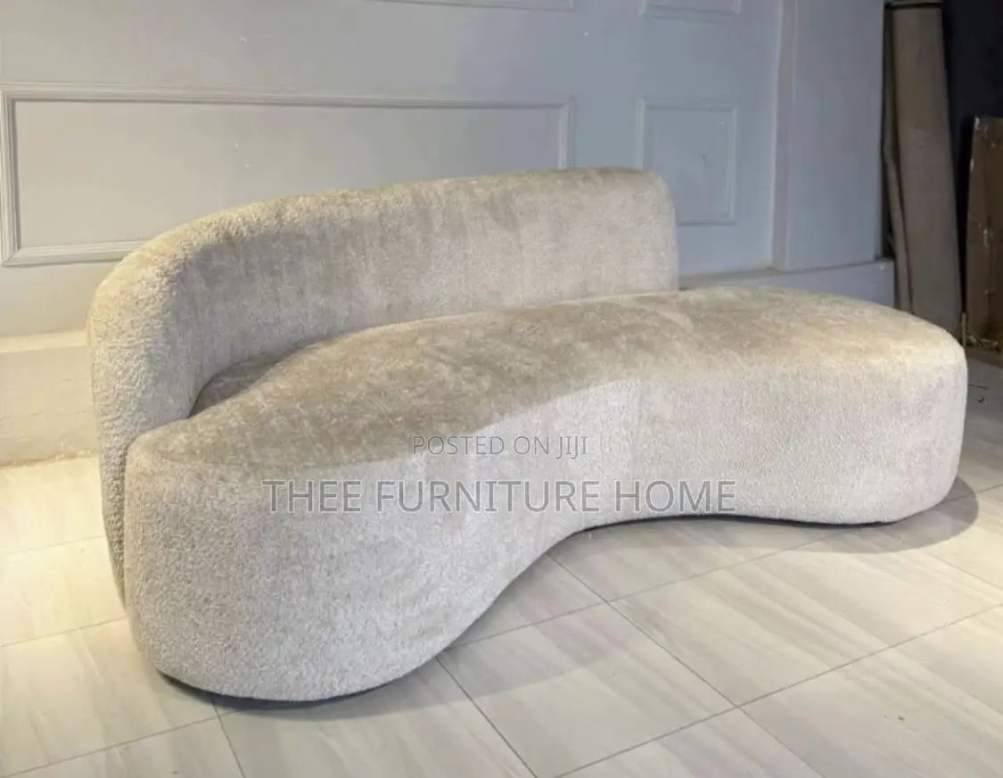 A Delcourt Lek Banquette Upholstered in Textured White Fabric