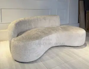 A Delcourt Lek Banquette Upholstered in Textured White Fabric