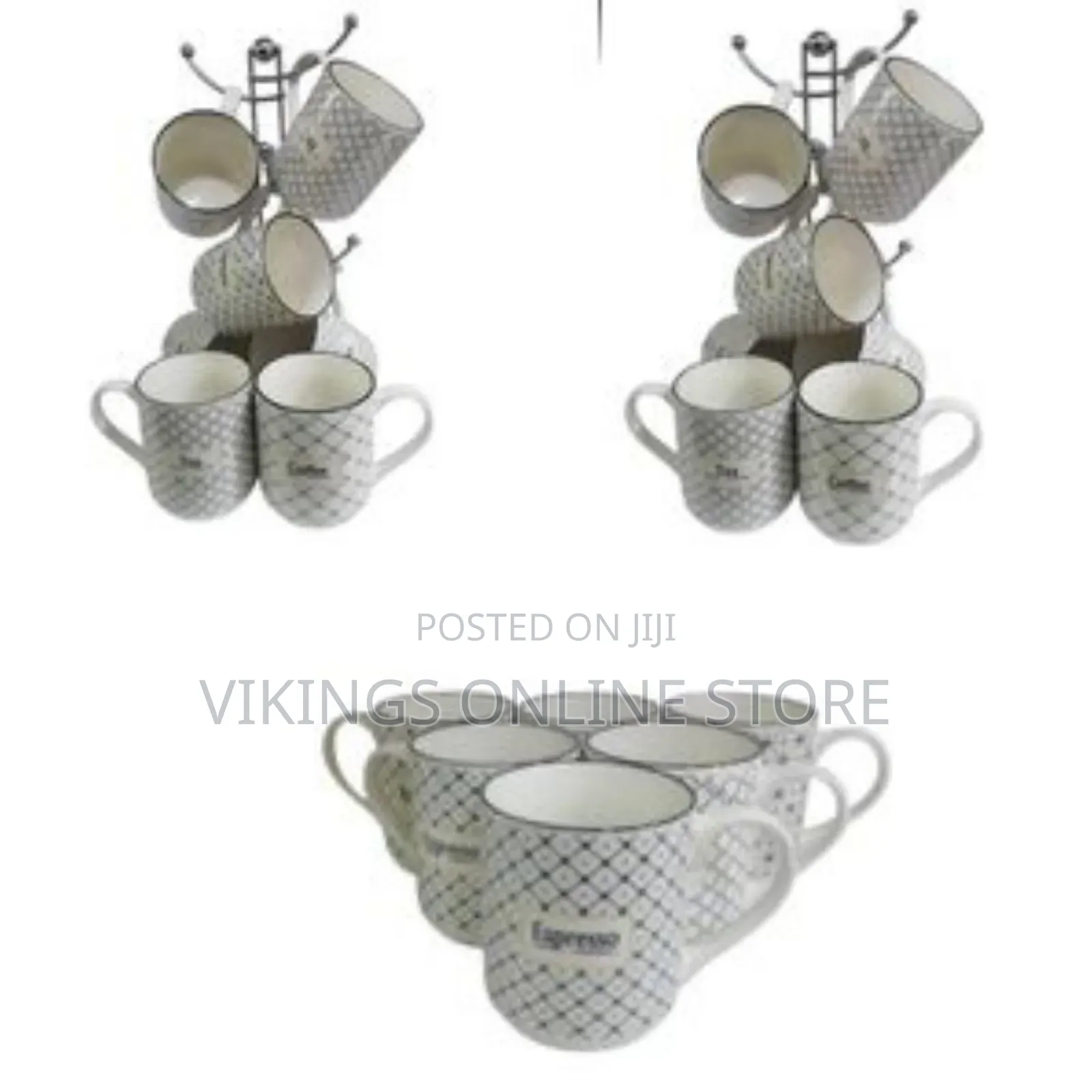6 Piece of Black Designed Coffee Esspreso Tumblers Tea Cups Coffee Mug