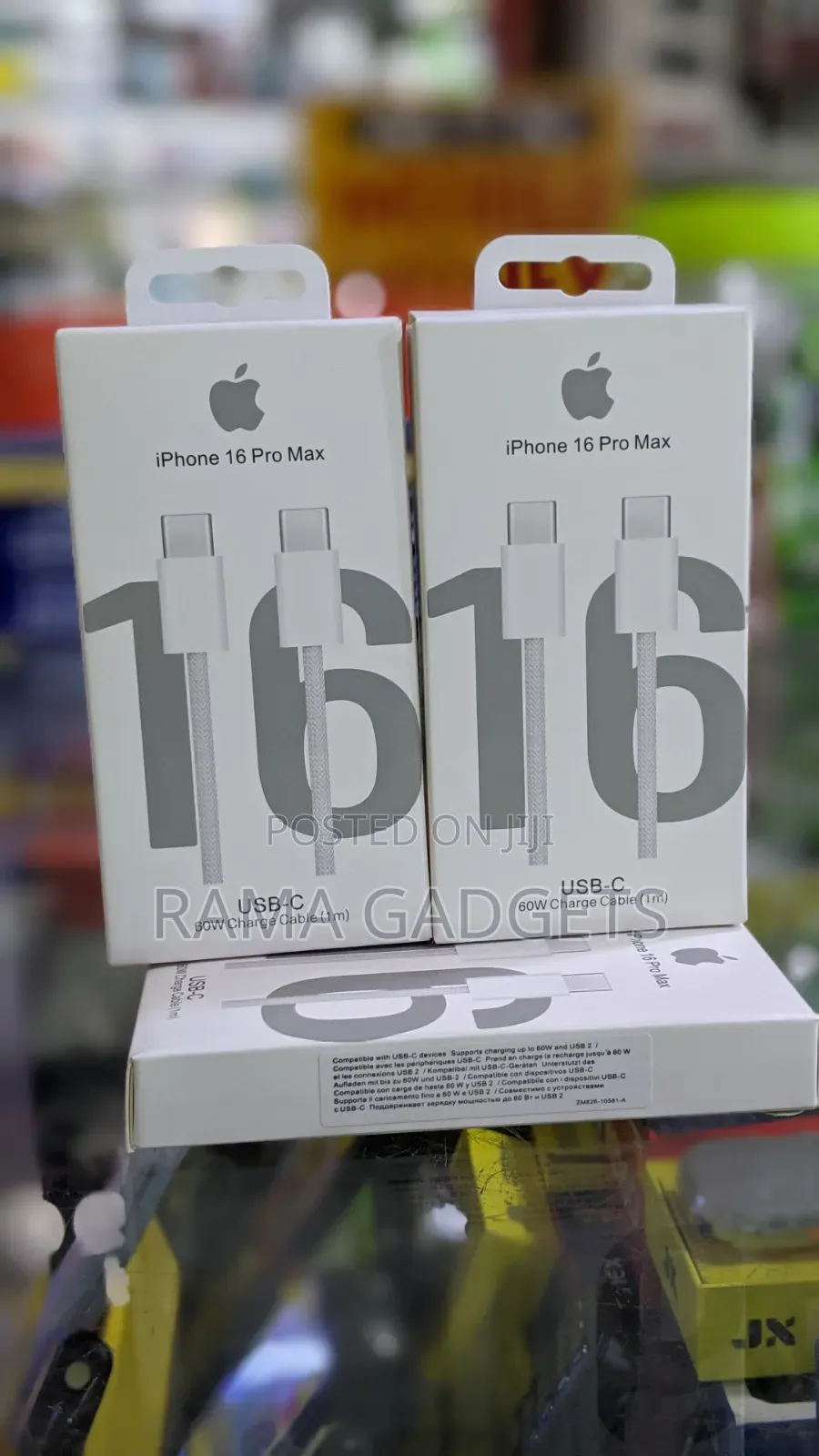 60w Usb-C Charge Cables (1m) Designed for iPhone 16 Pro
