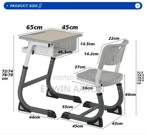 Adjustable Study Desk With Chair