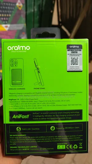 Oraimo Magpower 15 Power Bank 10000mah Wireless Strong Magnetic