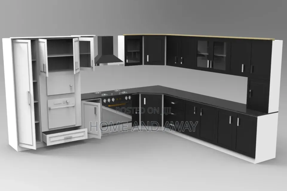 Black White Kitchen Cabinets From 830,000/- Per Running Meter
