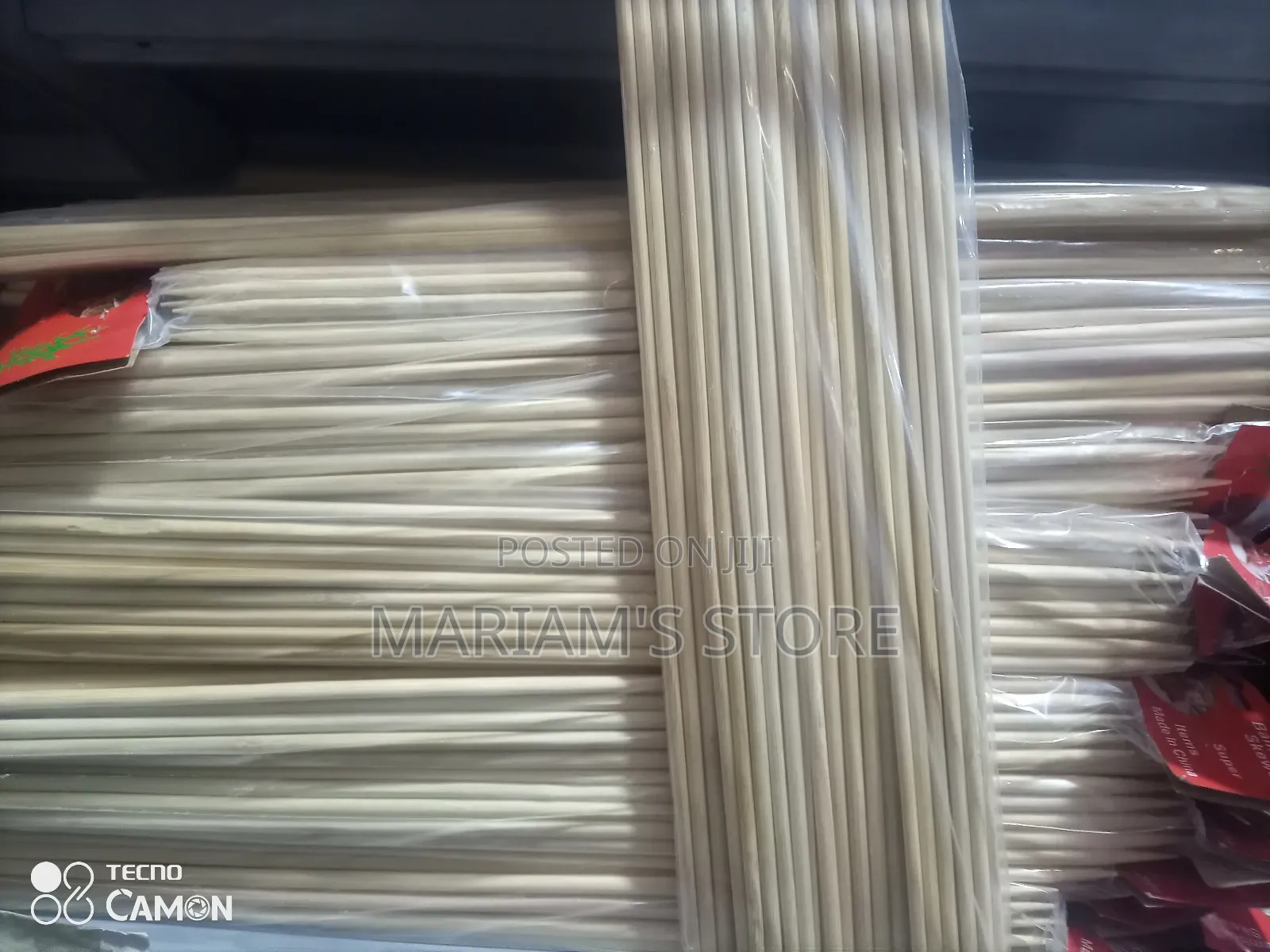 Packaged Natural Bamboo Skewers of Grilling Food or in Craft Projects.