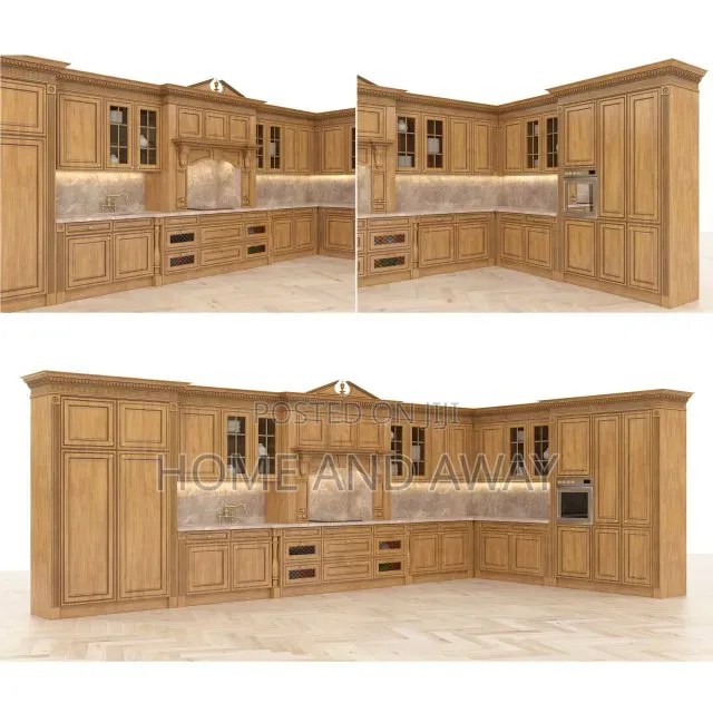 African Pure Wood Kitchen Cabinets From 1,200,000/- Per Running Meter