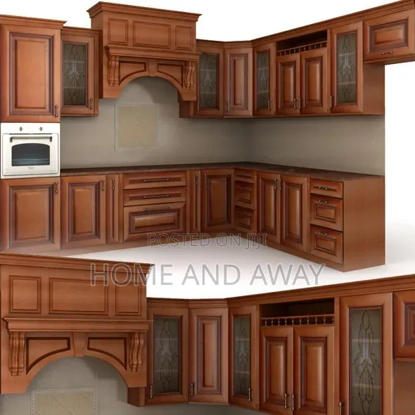 African Pure Wood Kitchen Cabinets From 1,200,000/- Per Running Meter