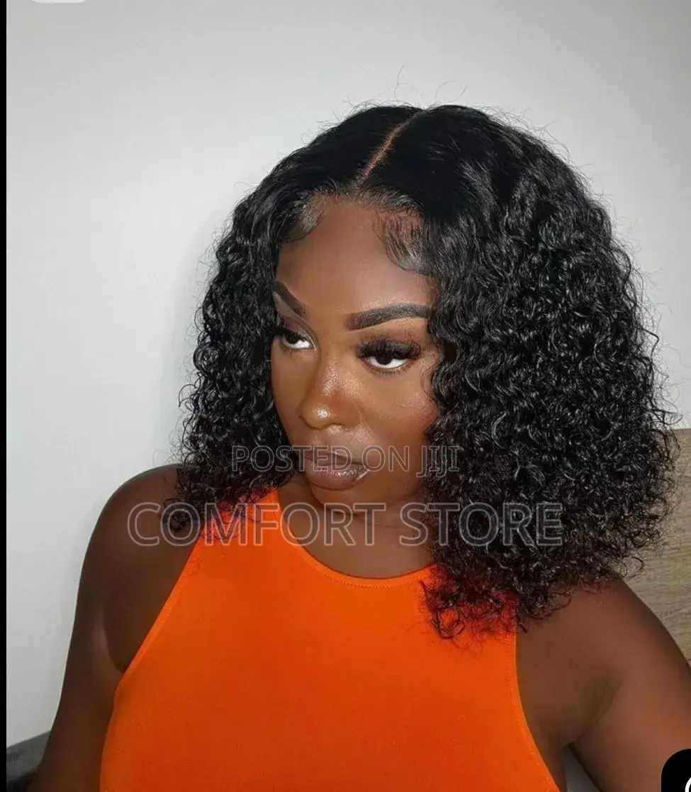 12a Grade Water Wave Peruvian Human Hair Lace Wigs Black Women 16 Inch