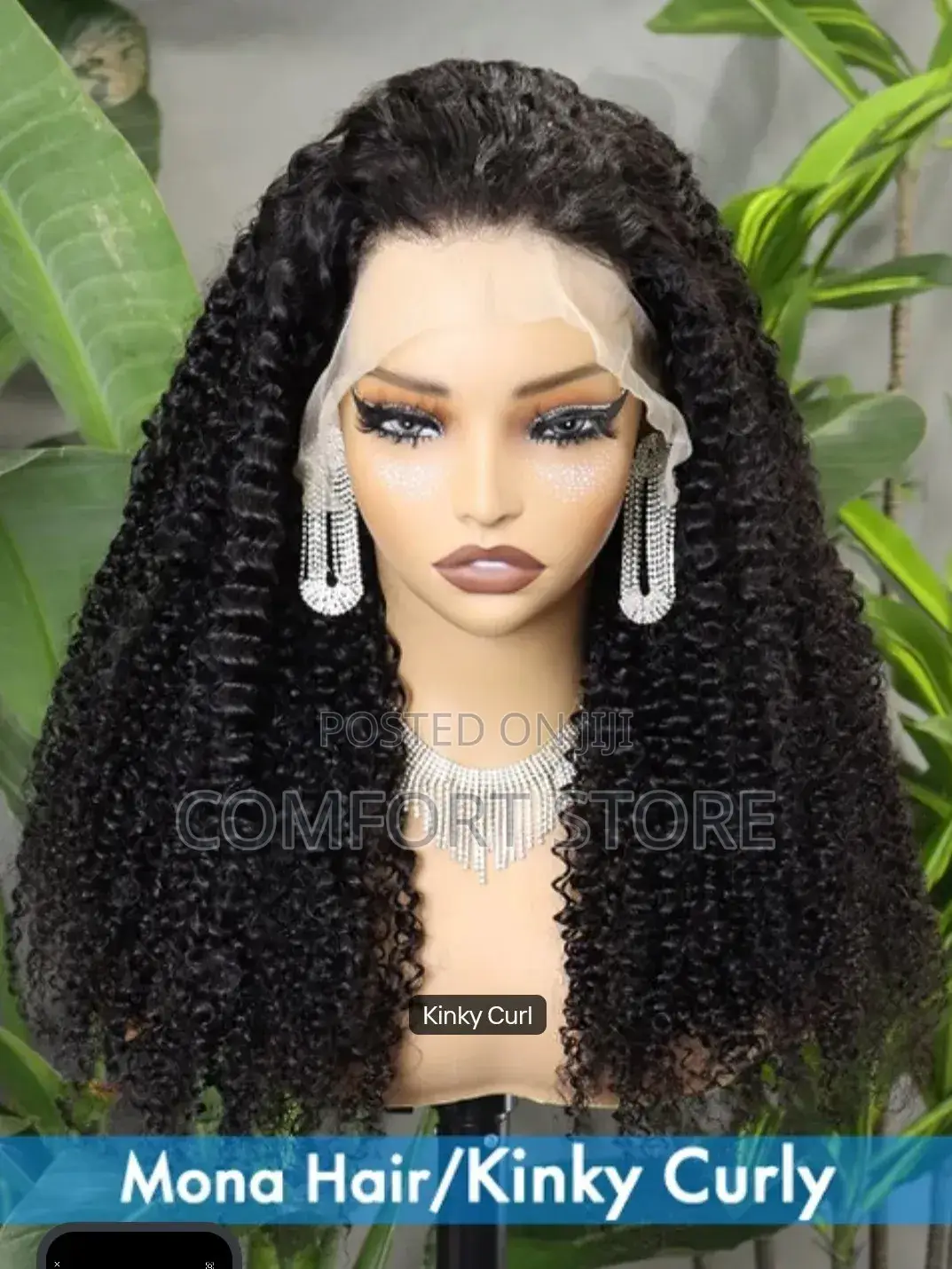 Kinky Curly Human Hair Wigs Full Lace Closure