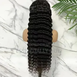 Virgin Hair Frontal Wigs Natural Black Color Deep Wave Human Hair