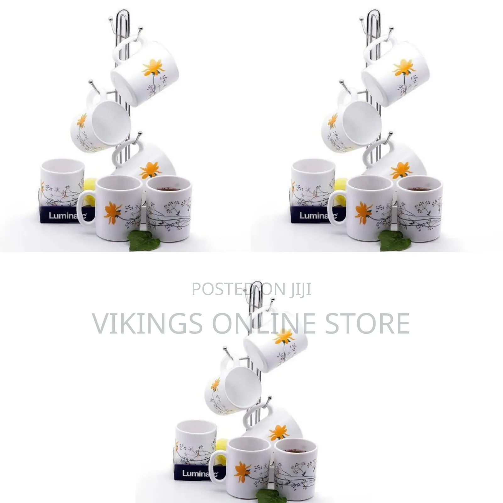 Luminarc 6 Pieces of Luminarc Sunflower Tea Coffee Mug Cups -White