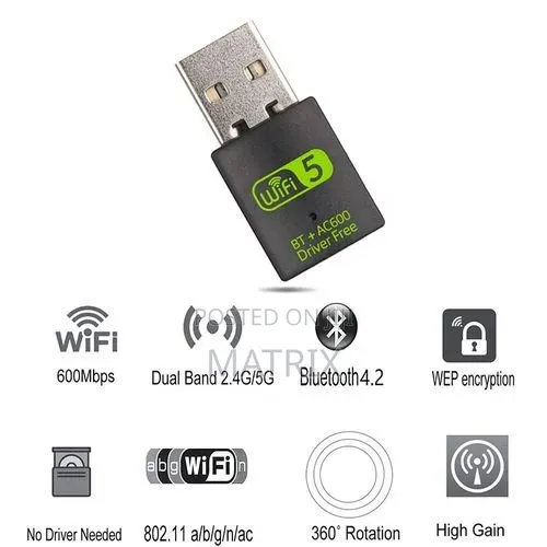 In One Ac600 Wifi Adapter and Bluetooth Dongle 802.11