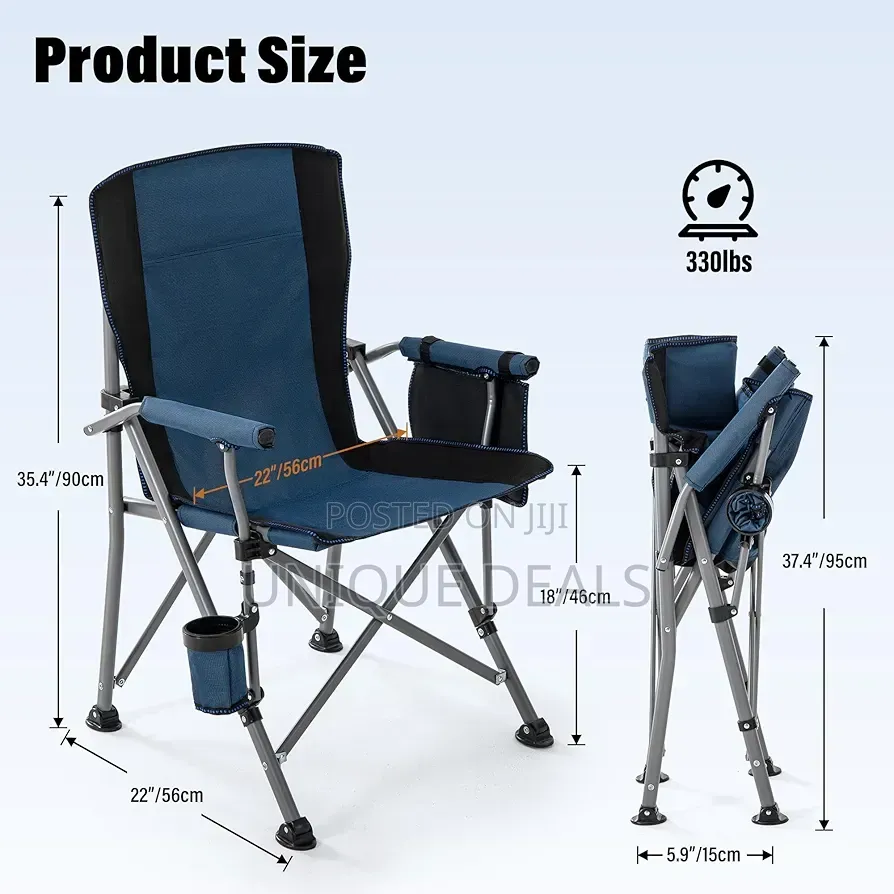 Camping Chair for Adults, Heavy Duty 330lbs Capacity