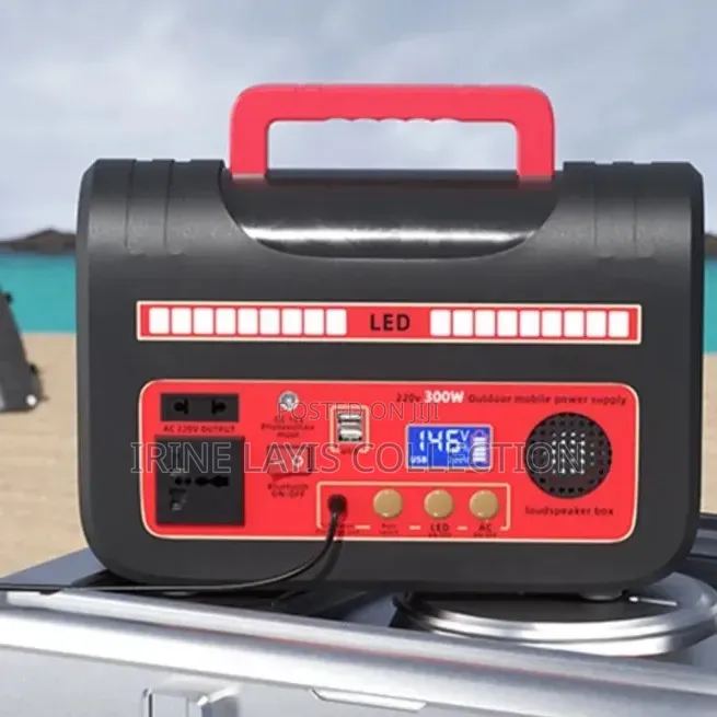 300w Portable Power Station With a Built-in Led Light and LCD Screen.