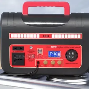 300w Portable Power Station With a Built-in Led Light and LCD Screen.