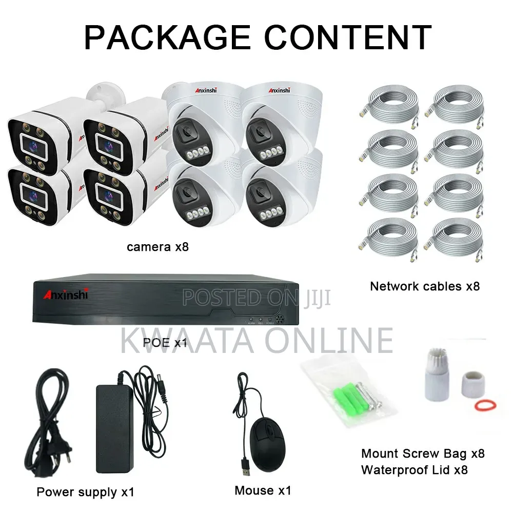 8mp Security Camera System Two Way Audio 8ch Poe Ip P2p, 1tb Hard Disk