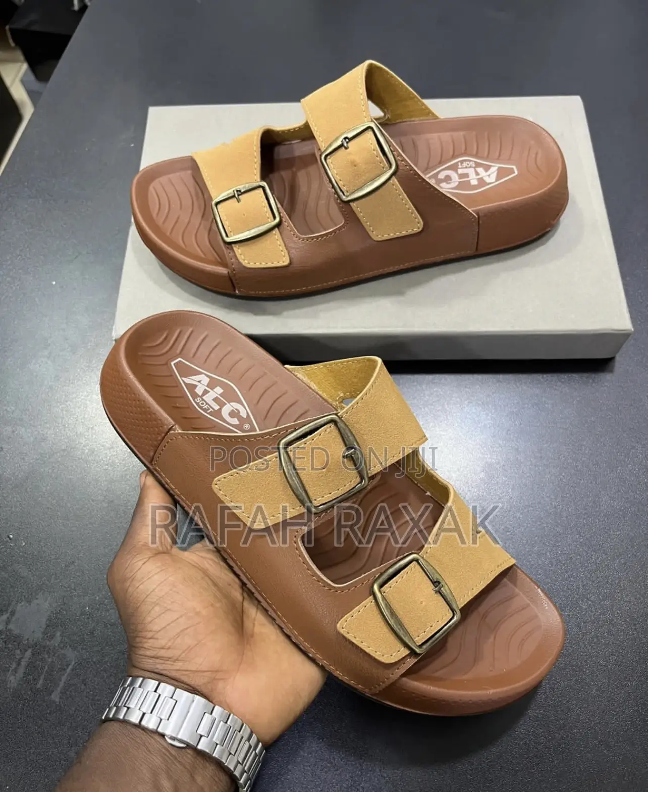 Double Buckle Strap Design of Alc Soft Men’S Casual Sandals