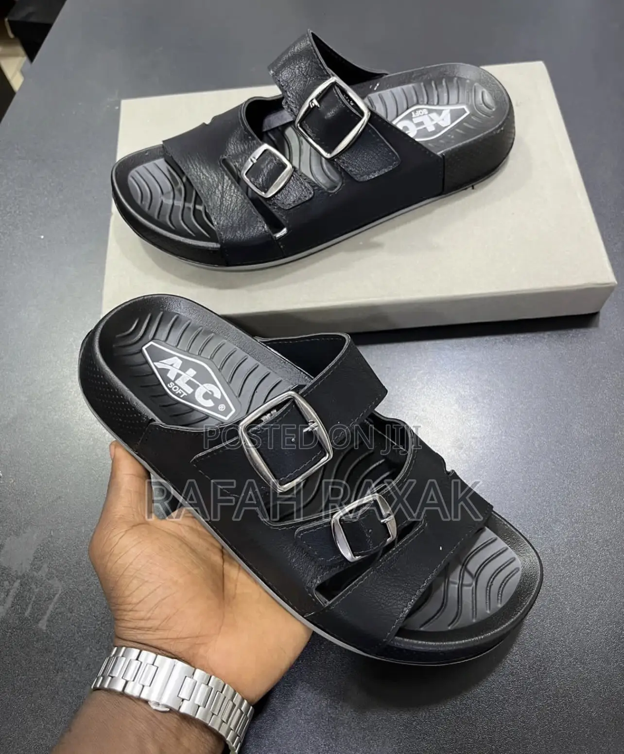 Double Buckle Strap Design of Alc Soft Men’S Casual Sandals