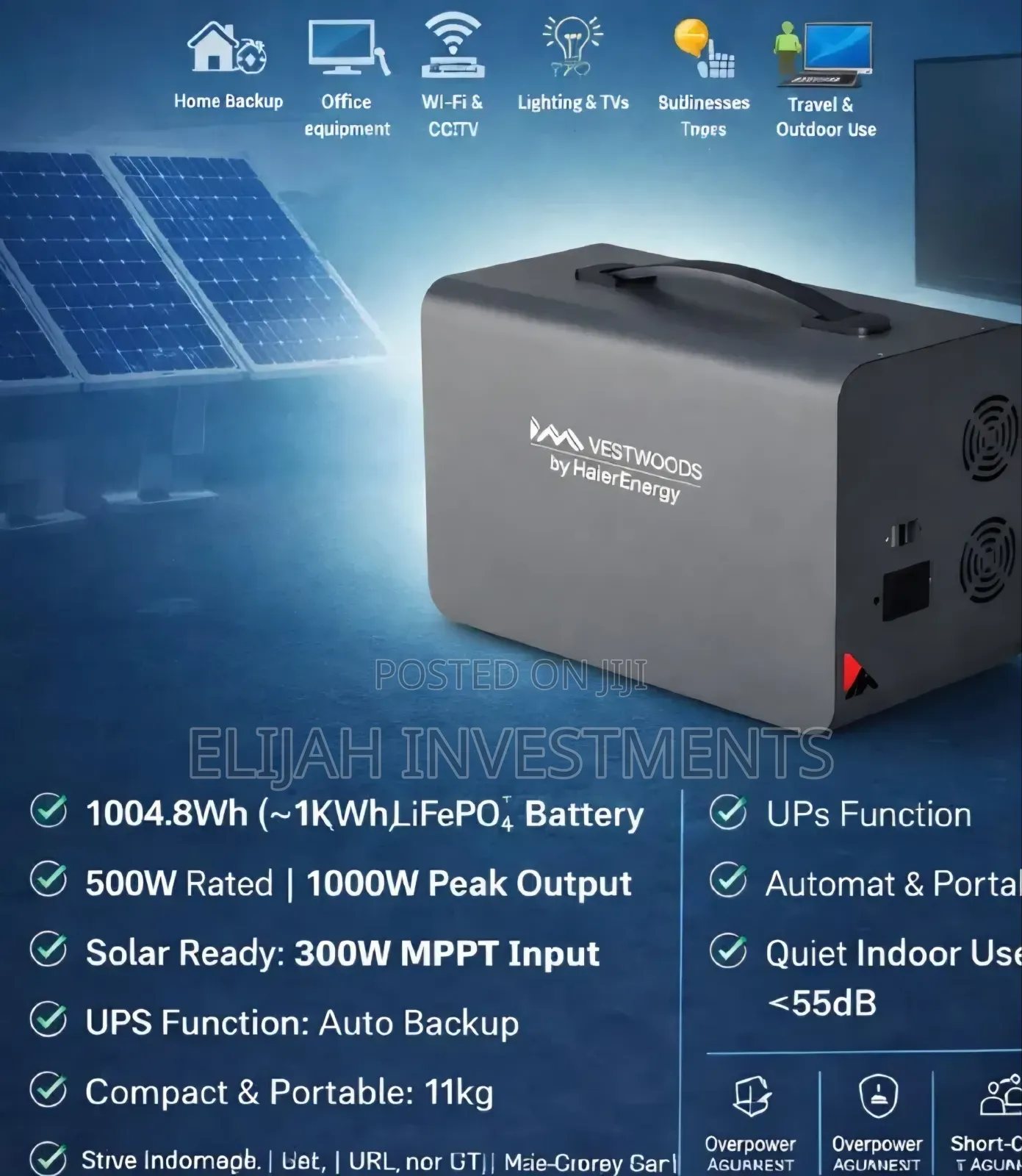 Vestwoods 1000w Portable Power Station by Haier Energy.