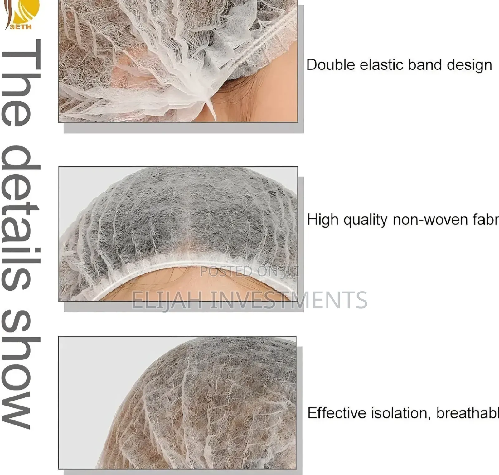 100pcs Non-woven Disposable Hair Net Bouffant Caps