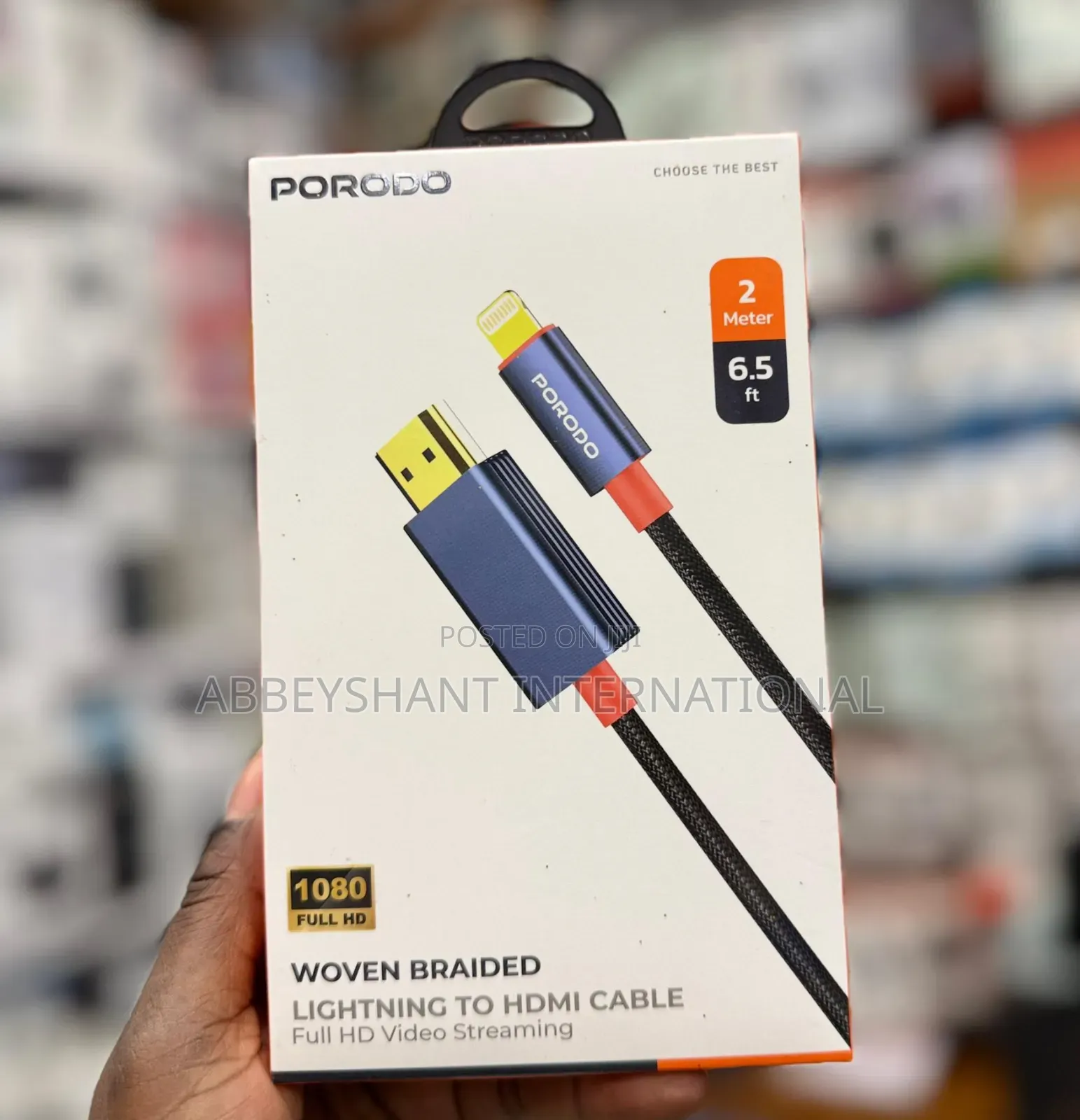 Porodo Woven Lightning to Hdmi Cable