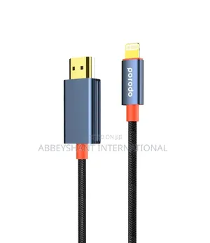 Porodo Woven Lightning to Hdmi Cable
