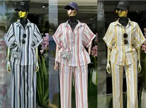 Multi Color Striped 2pc Set and Kaftan Dress