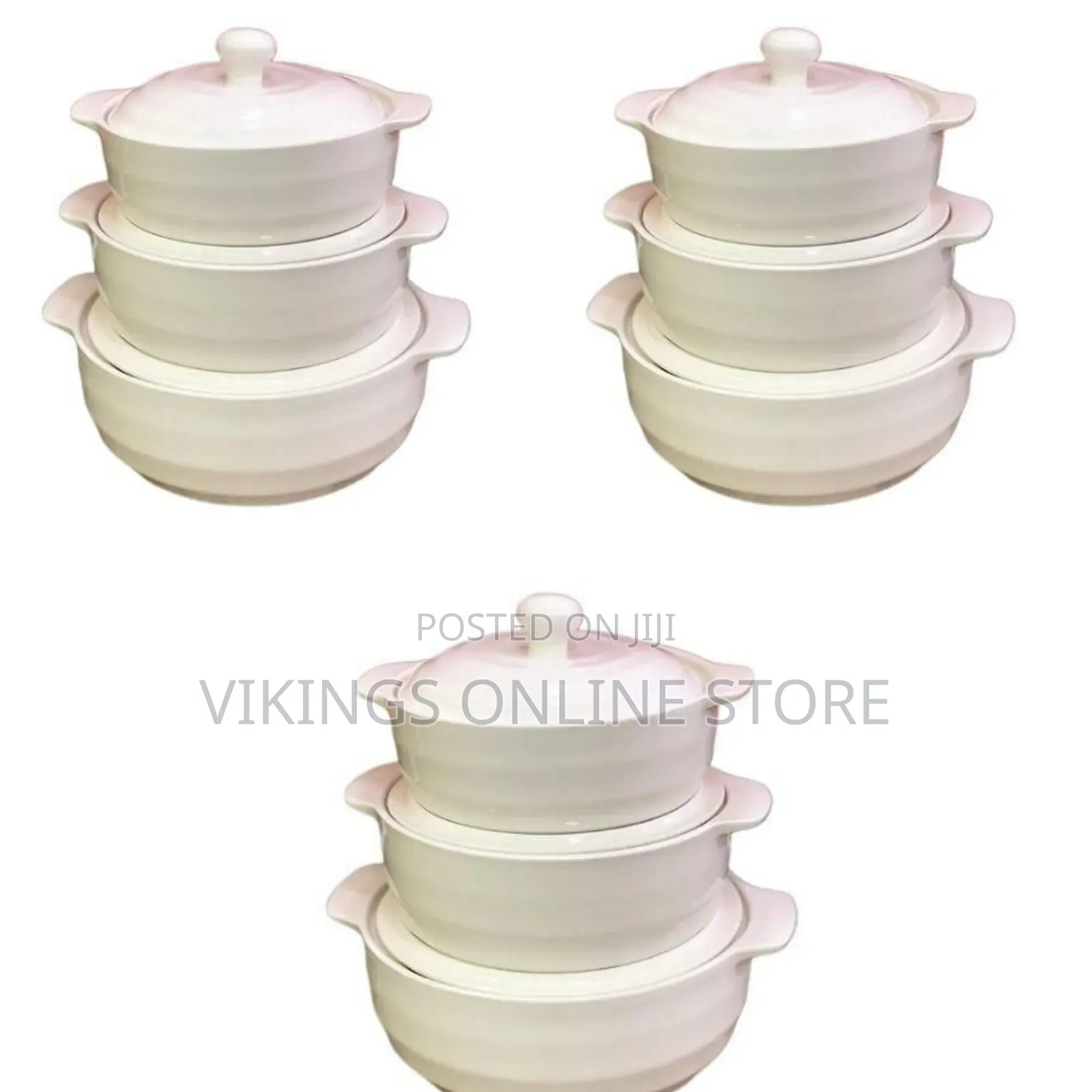 3 Piece Self Design Soup Food Serving Dishes Bowls Casserole Pots